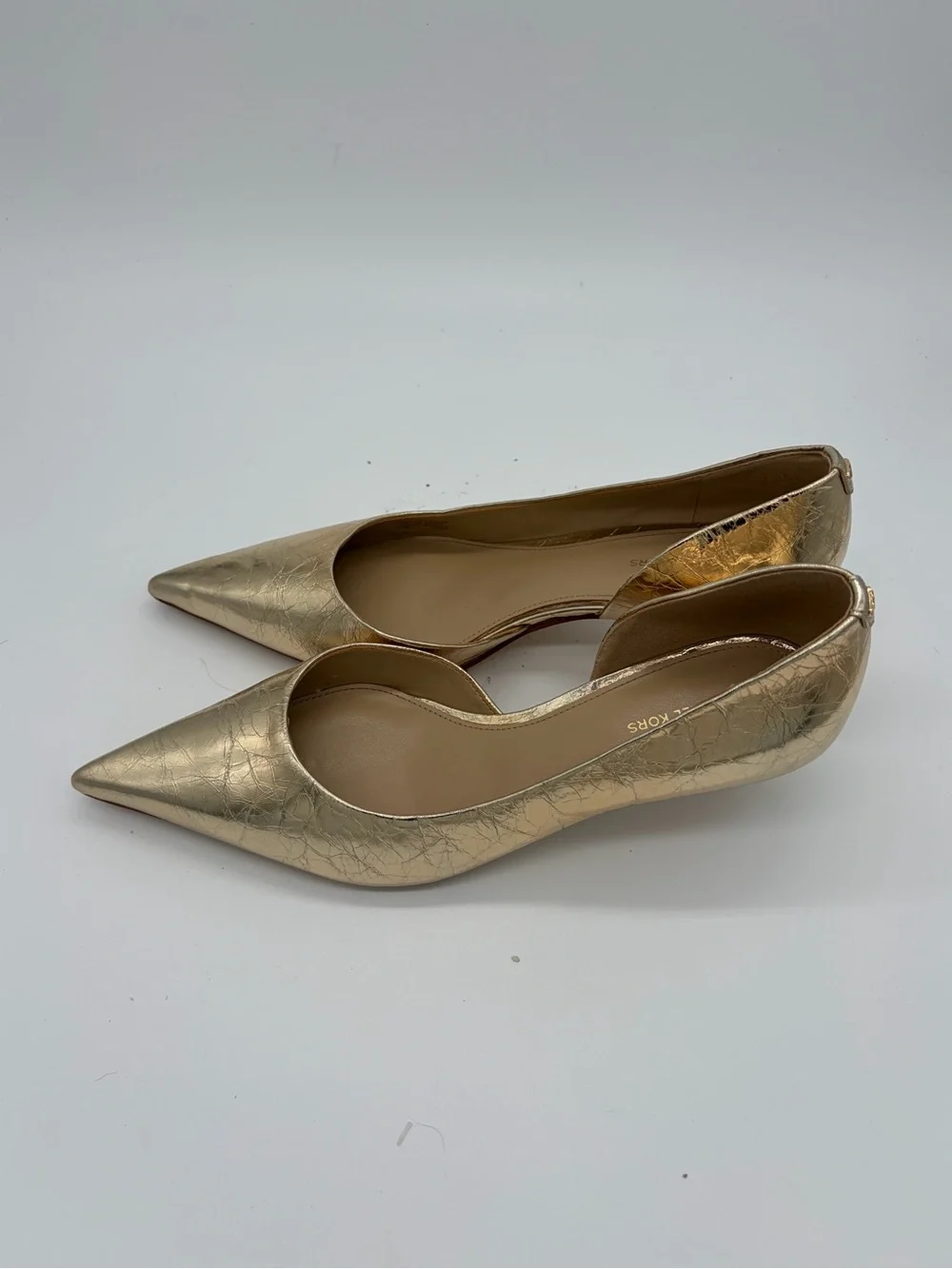 Michael Kors Metallic Gold Pointed D'Orsay Pumps